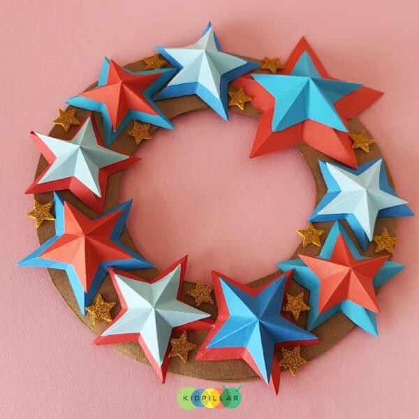 4th of July Paper Star Wreath