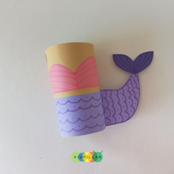 paper roll mermaid step by step