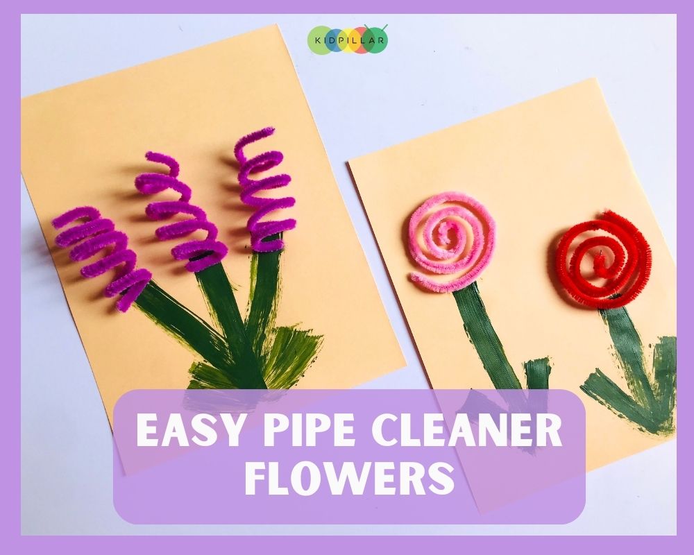 Pipe Cleaner Flowers Spring crafts for 3 year Olds