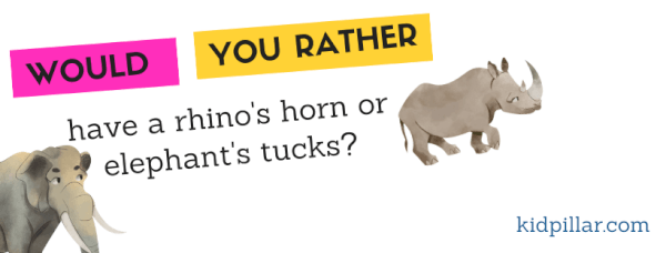 Would you rather have a rhino’s horn or elephant’s tusks?